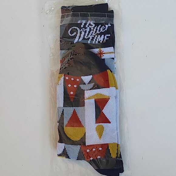 Miller Lite Holiday Socks "It's Miller Time" Feetie Socks OS - Picture 2 of 3